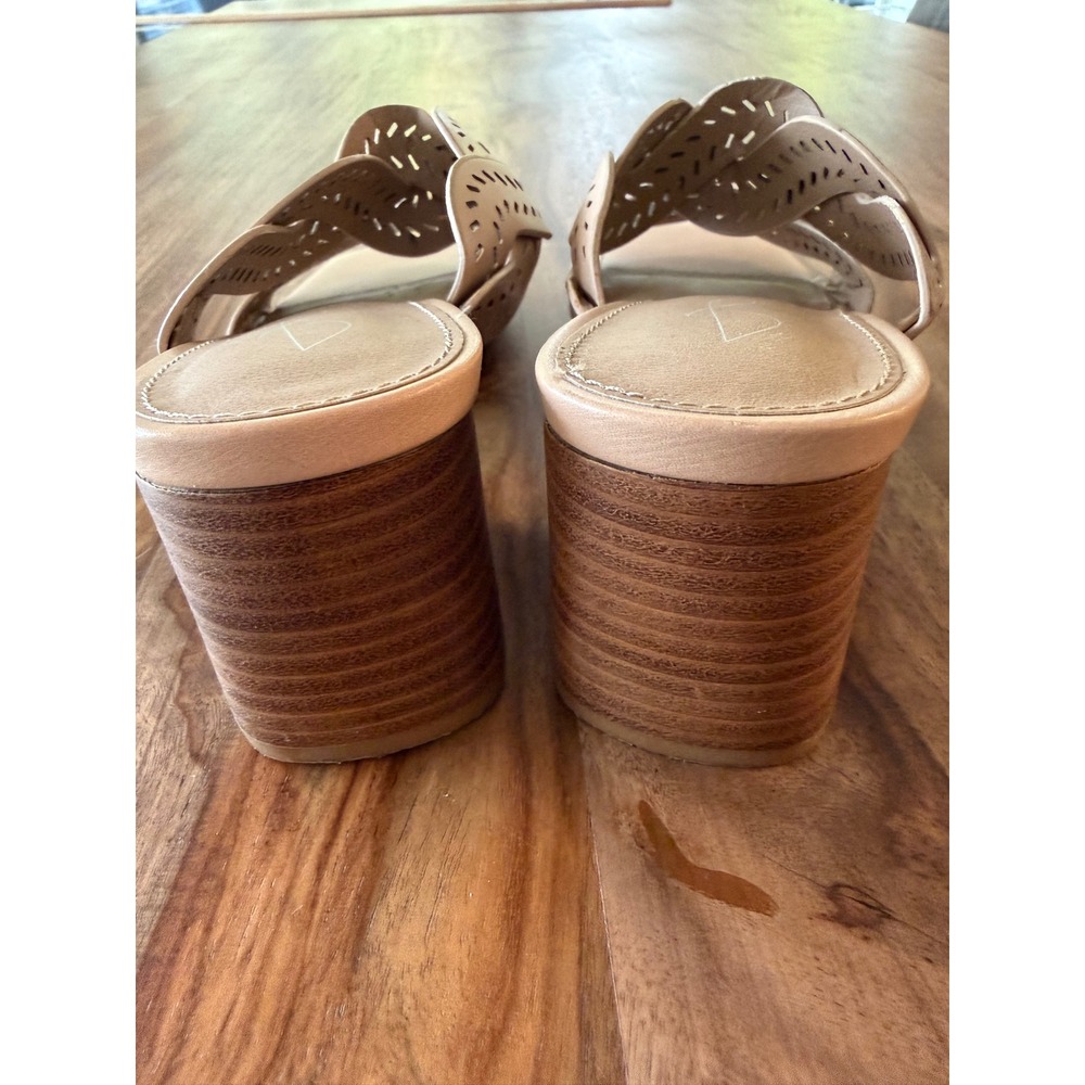 Joie Society Nude Beige Perforated Braided Block Heel Sandals Mule 6.5M P3SOC31P - Picture 8 of 9